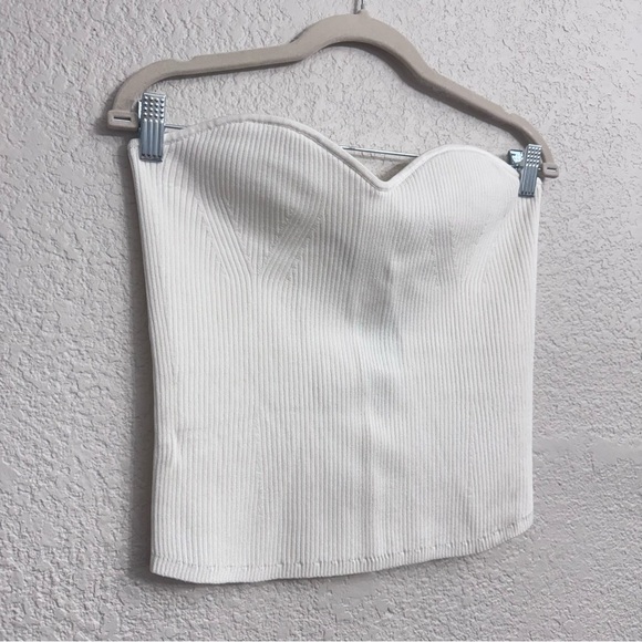 NWT Polo by Ralph Lauren White Rib Knit Corset  Bustier Top - Size XL - Picture 3 of 6